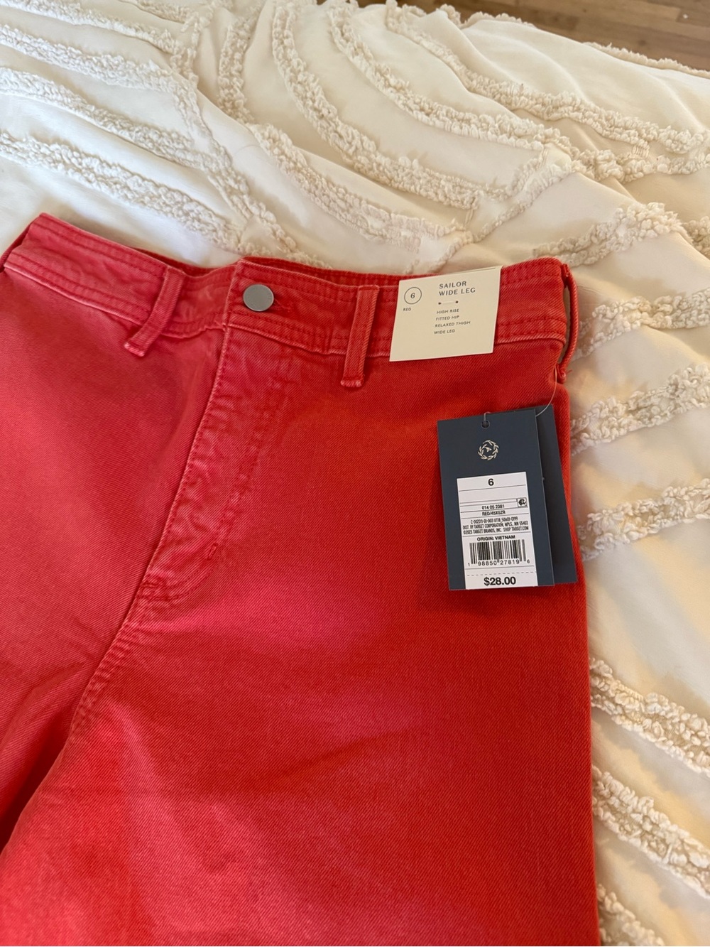 Universal Thread Red Wide-Leg High-Rise Jeans - Picture 6 of 7